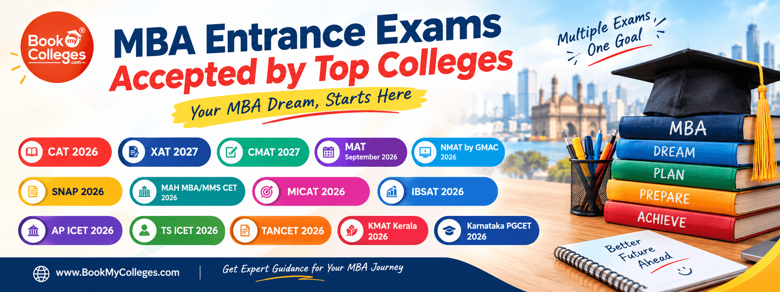 Top MBA Entrance Exams: CAT, XAT, CMAT, NMAT, IIFT, MAT, SNAP, MICAT, MAH CET, TISSNET & IBSAT etc.